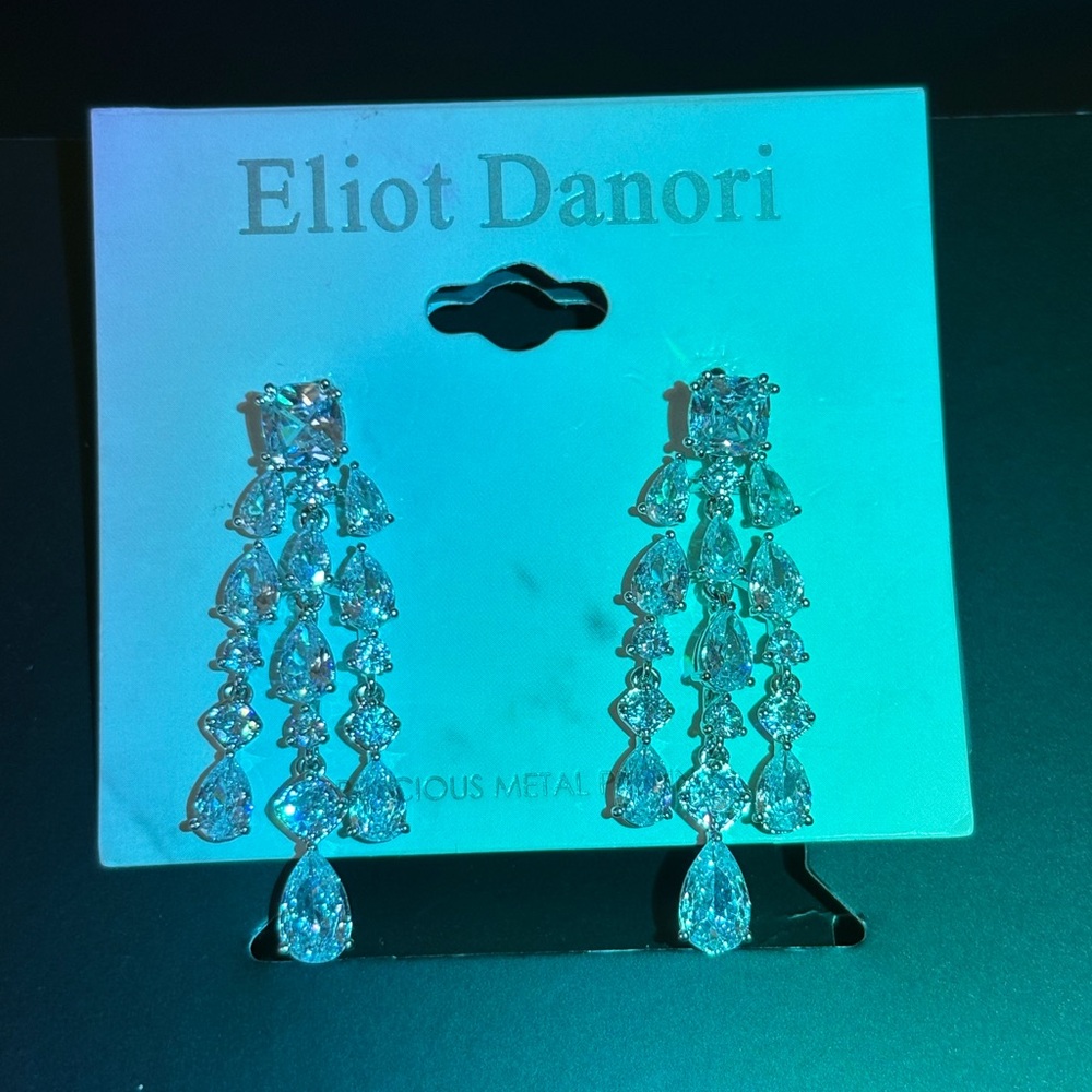 Eliot Danori Sparkling Silver Chandelier Earrings